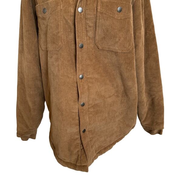 Telluride Jacket Shacket Men's Large Corduroy Brown Snaps Shearling Barn Flaw - Picture 3 of 10